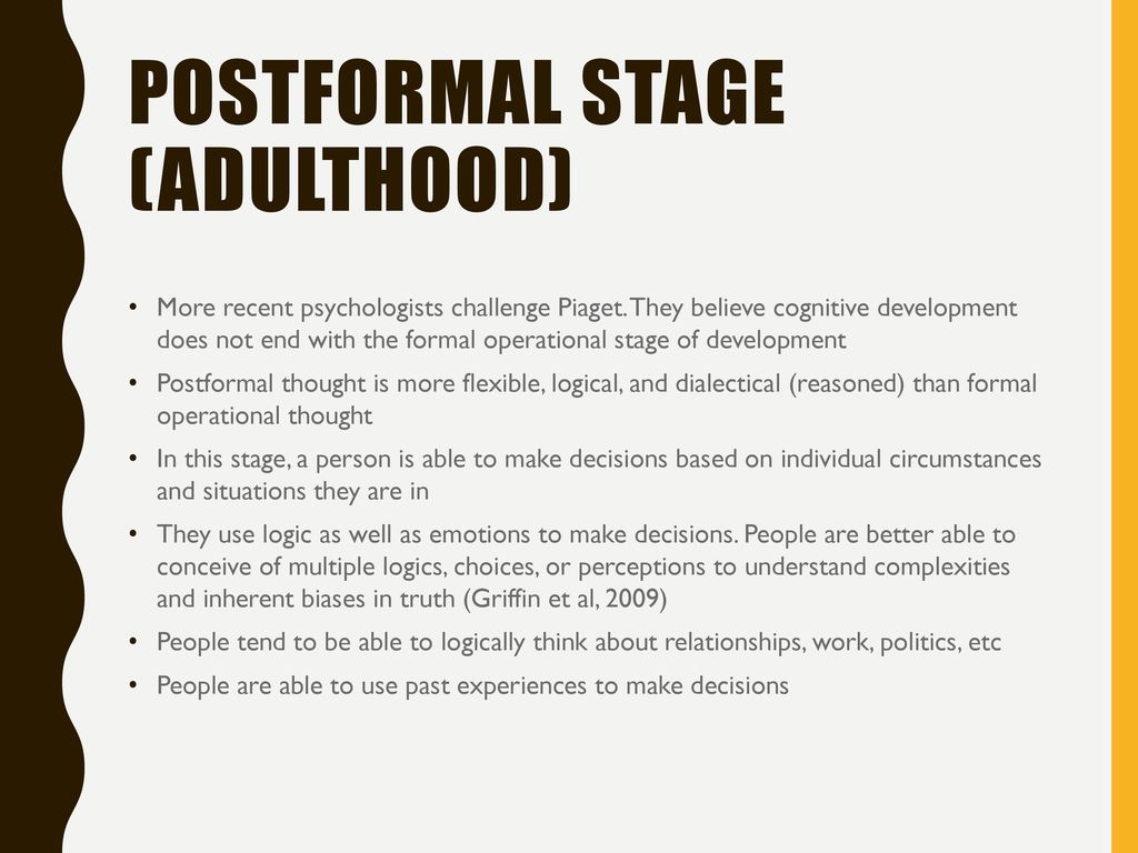 Post formal operational thinking online